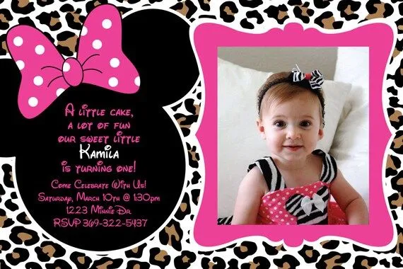 Minnie Mouse Cheetah or Leopard Print Pink por HeathersCreations11