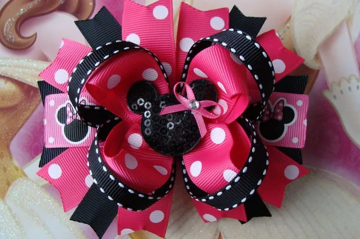 Minnie Mouse Hair Bow-Large Hair bow - Pink ... | I like BIG Bows! An…