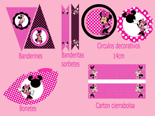 Kit imprimibles Minnie Mouse - Imagui