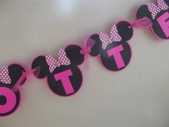 Minnie Mouse inspirado Banner cumpleaños por whimsycreationsbyann