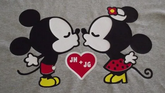 Mini Mouse y Mickey Mouse besandose - Imagui