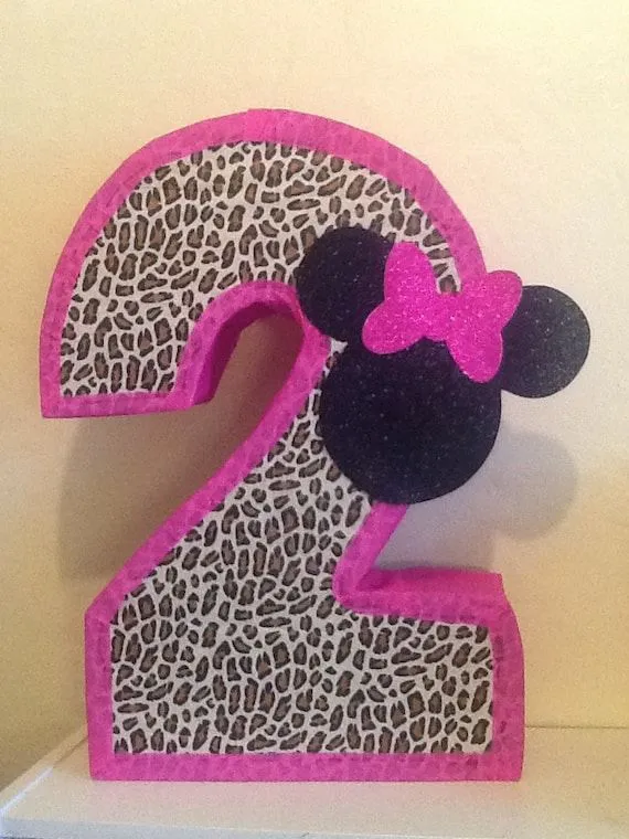 Minnie mouse piñata. Piñata de leopardo. Animal por aldimyshop