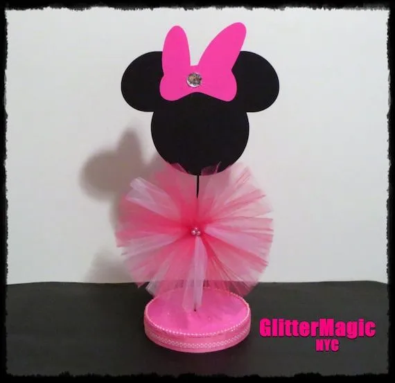 1 Minnie Mouse Rosado Centro de Mesa / Fiesta por GlitterMagic23s