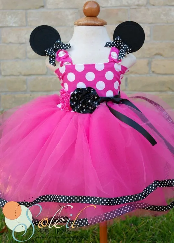Minnie Mouse Tutu Dress In Black and white dot trim by SCbydesign ...