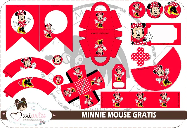 Minnie en Rojo: Kit para Imprimir Gratis. | Ideas y material ...