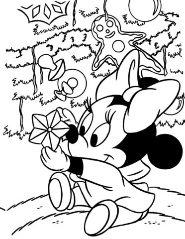 Minnie with the decoration star coloring page / picture | Super ...
