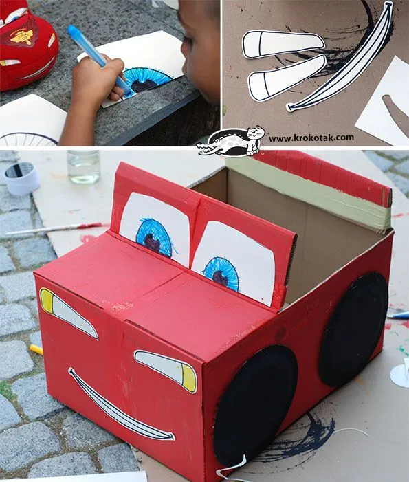 Mira estas 15 fabulosas y creativas ideas para hacer carros de juguete  usando cajas grandes de ca… | Juguetes de cartón, Coches de caja de cartón,  Cajas de juguetes