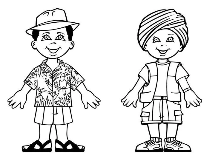 Dibujos para colorear de niños de diferentes razas - Imagui