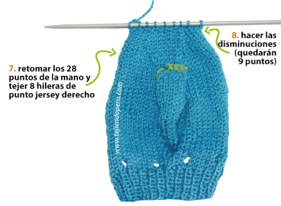 Manoplas tejidas a dos agujas para bebé - Imagui