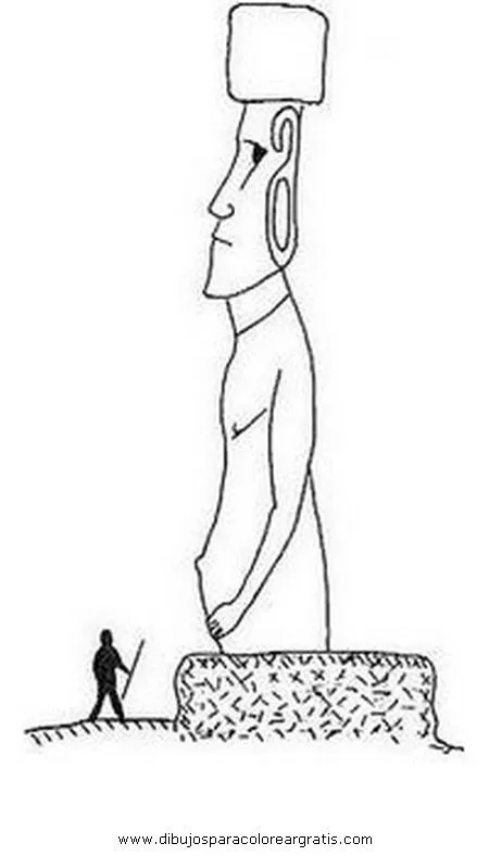 Free coloring pages of moai