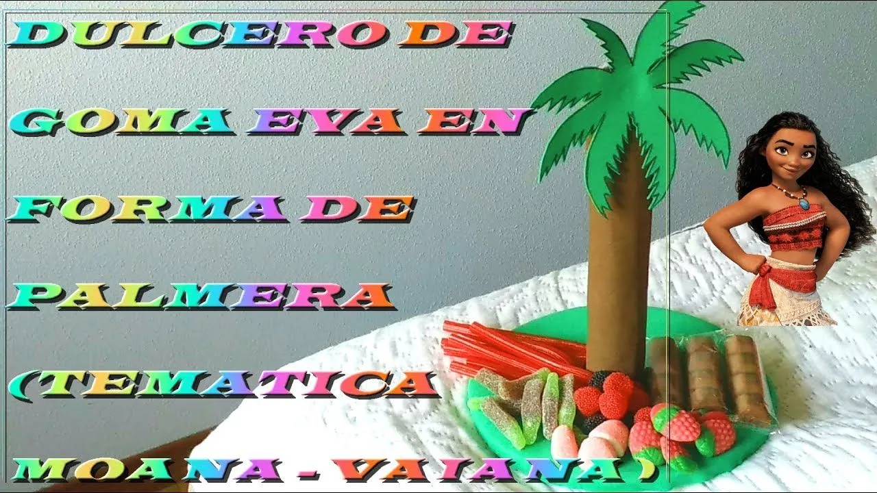 moana #vaiana tropical palm tree cardboard and foami candy - YouTube