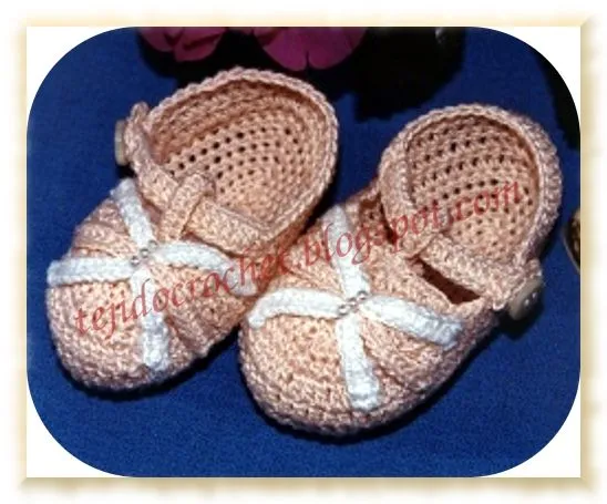Moda a Crochet: Escarpines-Zandalias para bebe a crochet