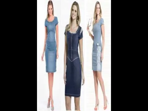 moda evangelica vestidos jeans - YouTube