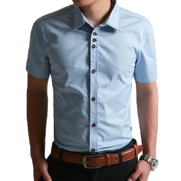 la última moda de los hombres de camisa 2014 botón-Hombre ...