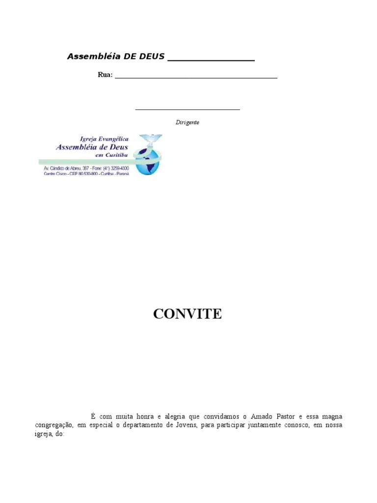 Modelo Carta Convite | PDF