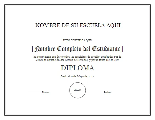 Modelo de Diploma - Para Imprimir Gratis - ParaImprimirGratis.