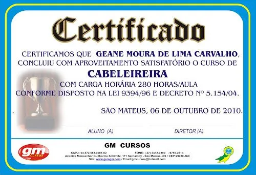 Borda para certificado do curso de cabeleireiro em branco - Imagui