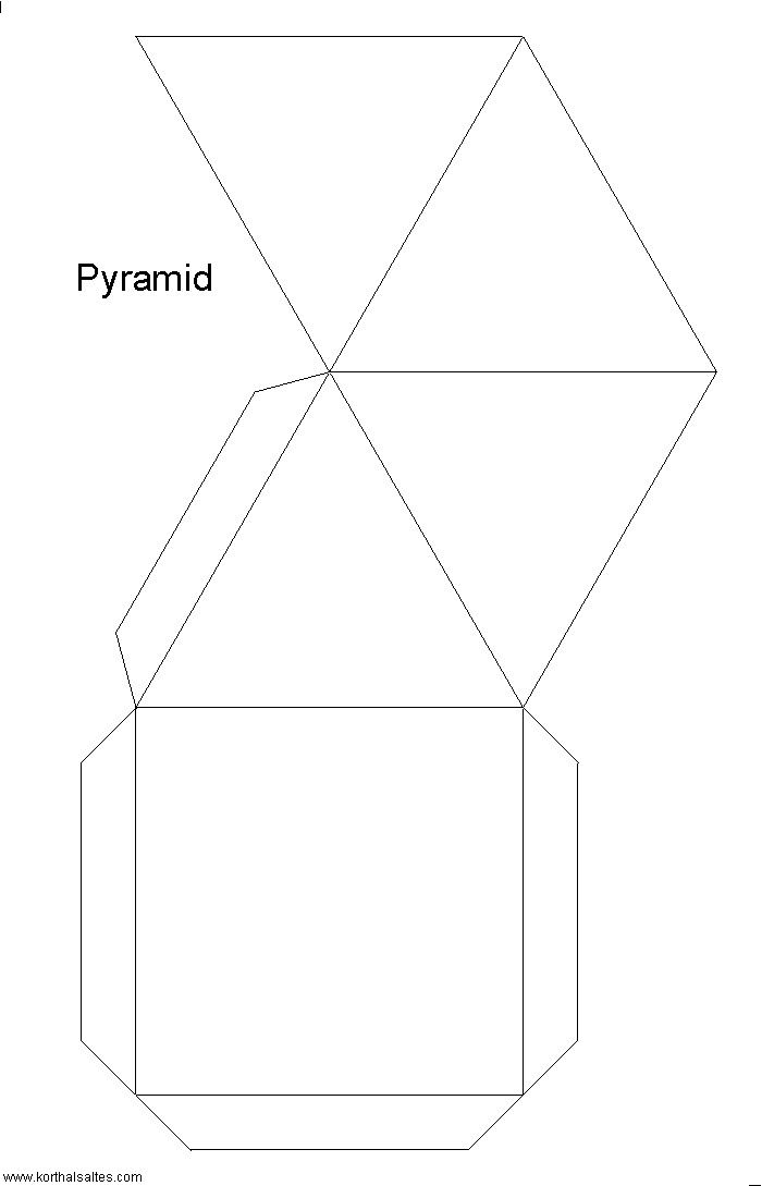 Modelos de papel de pirámides cuadrada