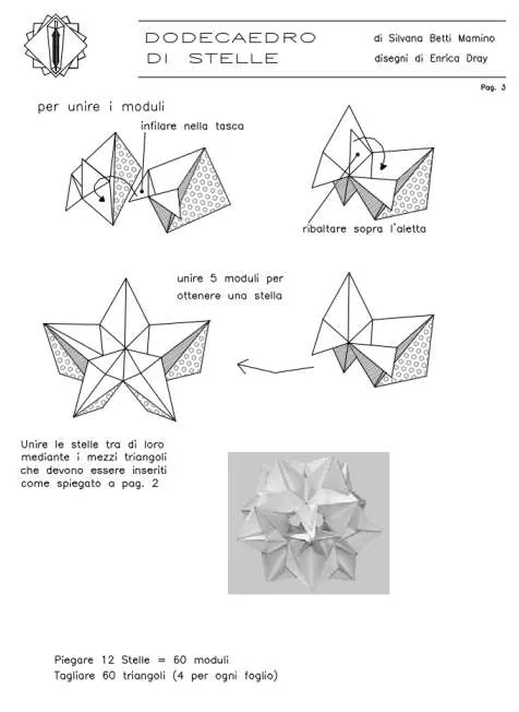 Modular: free diagrams instructing you how to fold unit origami ...