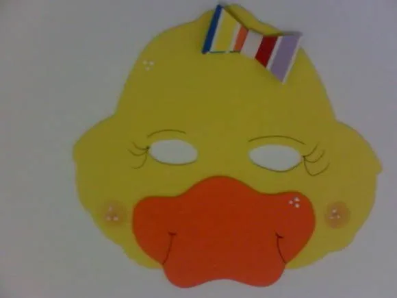 Como hacer una mascara de pato con goma eva - Imagui