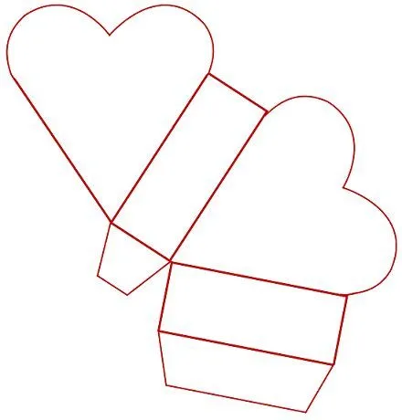 Molde caja corazon carton corrugado - Imagui