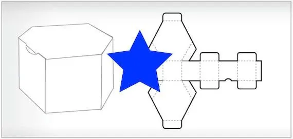 Molde de caja hexagonal formato .png con fondo por JustOneDollar