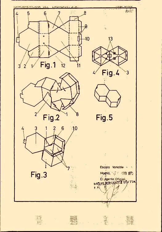 Caja-embalaje hexagonal (16 de diciembre de 1974) - caja-embalaje ...