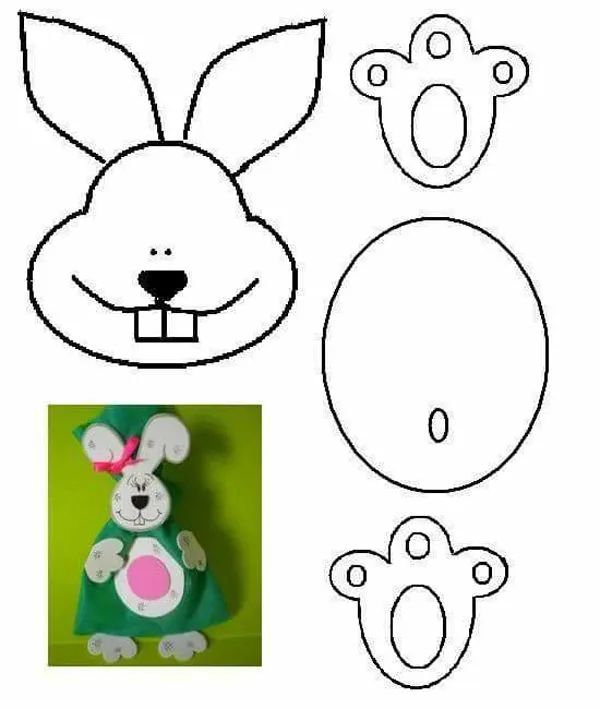 Molde de conejo EVA: 20 imágenes para imprimir - Creaciones Erika ?