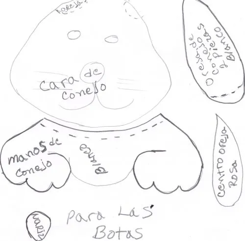 Imagen Bota navidena moldes conejo - grupos. Imagen Bota navidena moldes conejo - grupos.
