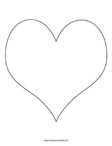 Molde de Corazón Grande - Para Imprimir Gratis ... Molde de Corazón Grande - Para Imprimir Gratis ...