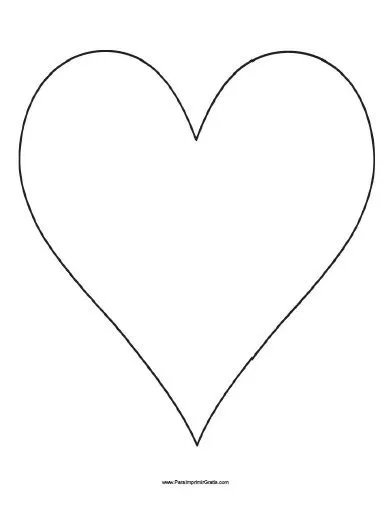 Molde de Corazón - Para Imprimir Gratis - ParaImprimirGratis.com Molde de Corazón - Para Imprimir Gratis - ParaImprimirGratis.com