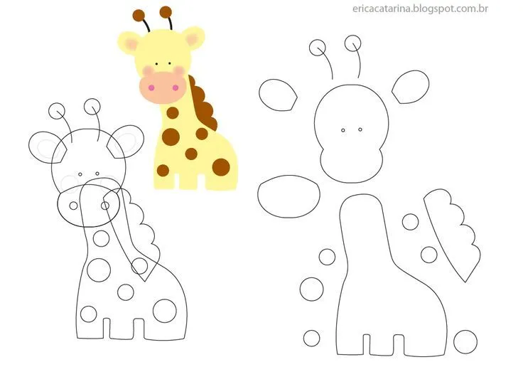 Molde EVA Girafa | aniversário safari | Pinterest | Animais ...