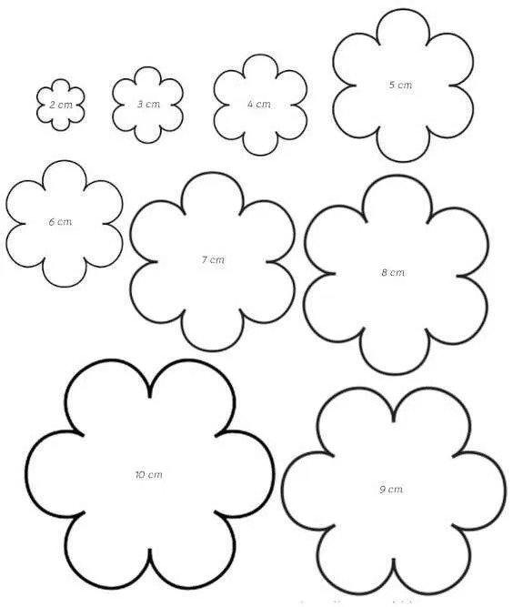 Molde de flor: 70 ideias | LINDAS Flores para imprimir em casa Molde de flor: 70 ideias | LINDAS Flores para imprimir em casa