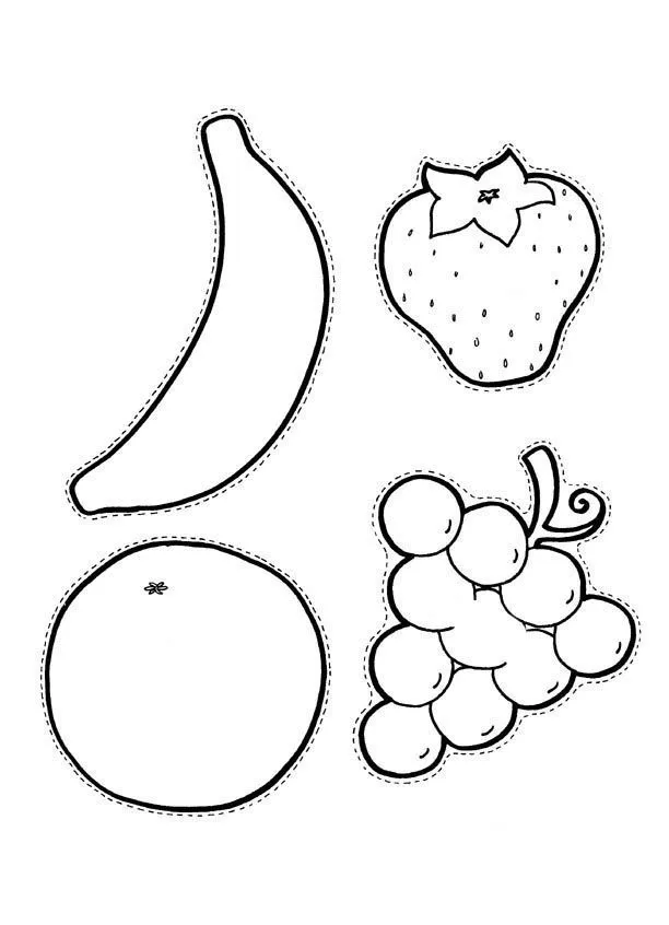 molde frutas para eva e feltro : Revista Artesanato | Molde de frutas,  Páginas para colorir, Artesanato de frutas