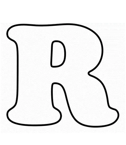 R Molde | Fuentes de letras de burbujas, Plantilla de hoja, Formas de letras