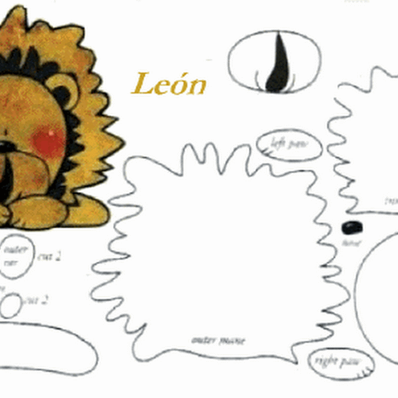 Molde león Goma Eva para niños - Jugar y Colorear