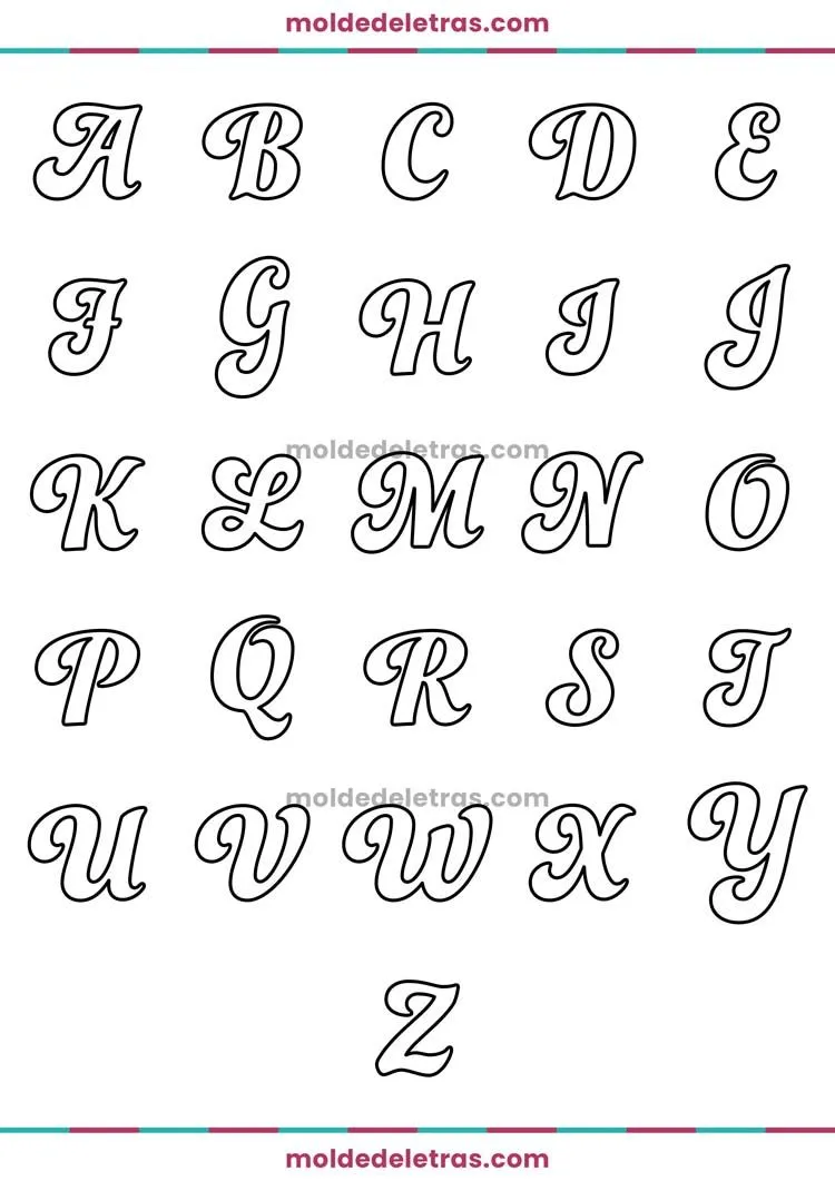 Molde de Letras Cursivas e Números Funkydori | Moldes de letras, Lettering  tutorial, Inscrição