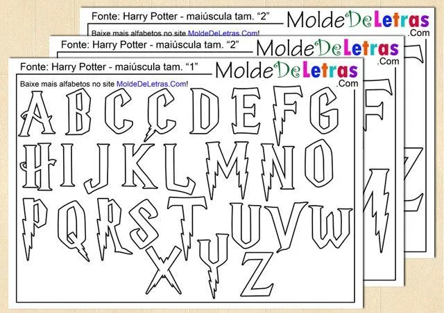 Molde de Letras e Números estilo Harry Potter | Ideas para el ...