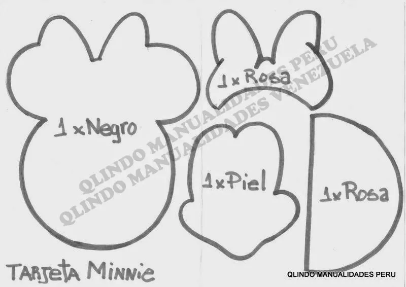Plantillas de Minnie Mouse para hecer en fomi - Imagui