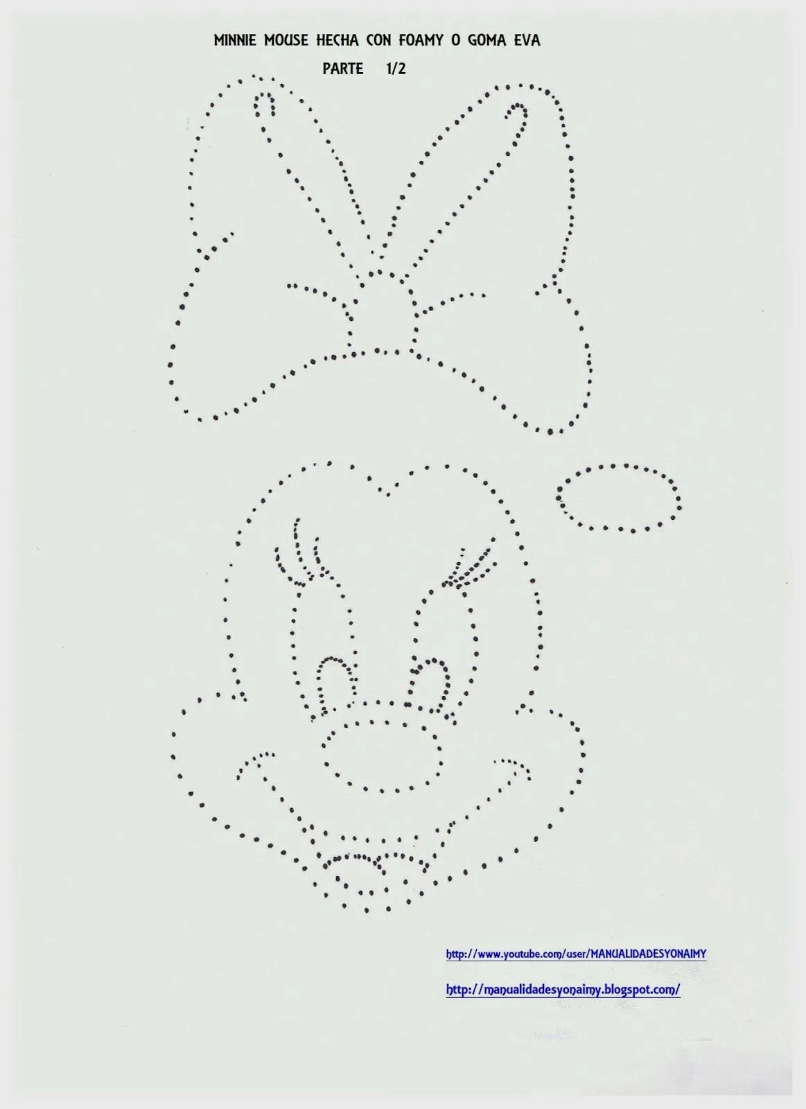 Minnie Mouse en goma eva moldes - Imagui