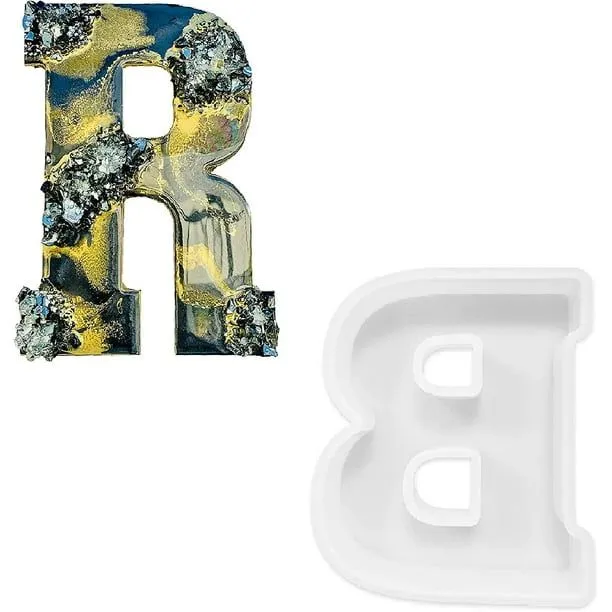 Molde B de 4 pulgadas para resina, molde epoxi de letras del alfabeto 3d de  silicona YONGSHENG 8390614955189 | Walmart en línea