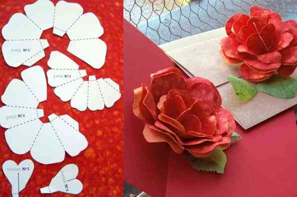 San Valentín. Rosas de papel - Amor, bodas y regalos de boda