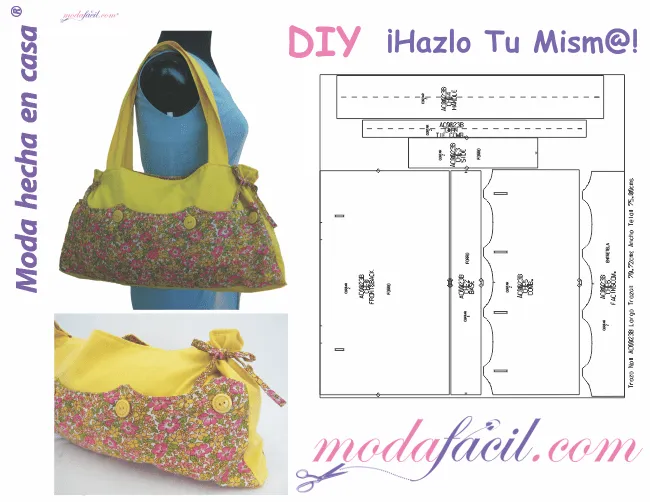 Moldes de 10 bolsos y maletines para mujer - Modafacil.DIY