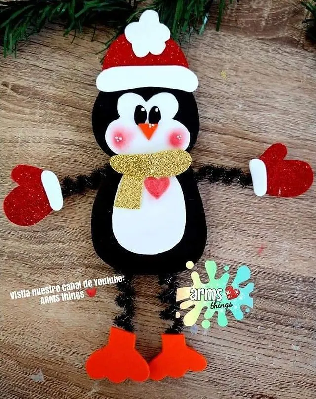 Moldes adornos navideños de foami // Pingüino de foami // reno de foami //  muñeco de nieve