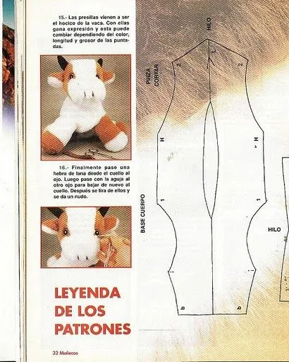 Moldes Para Artesanato emTecido: Molde Vaca de Pelucia Moldes Para Artesanato emTecido: Molde Vaca de Pelucia