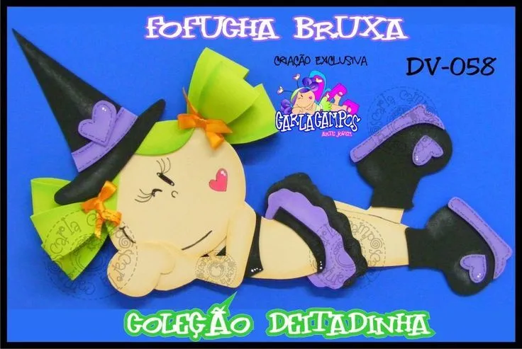 MOLDES DE BRUJA FOFUCHA PLANA | Goma eva | Pinterest