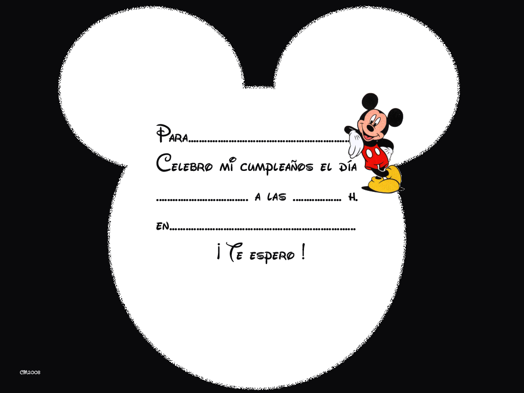 Invitacion Cumpleaños: Disney Mickey en Manualidades Varias