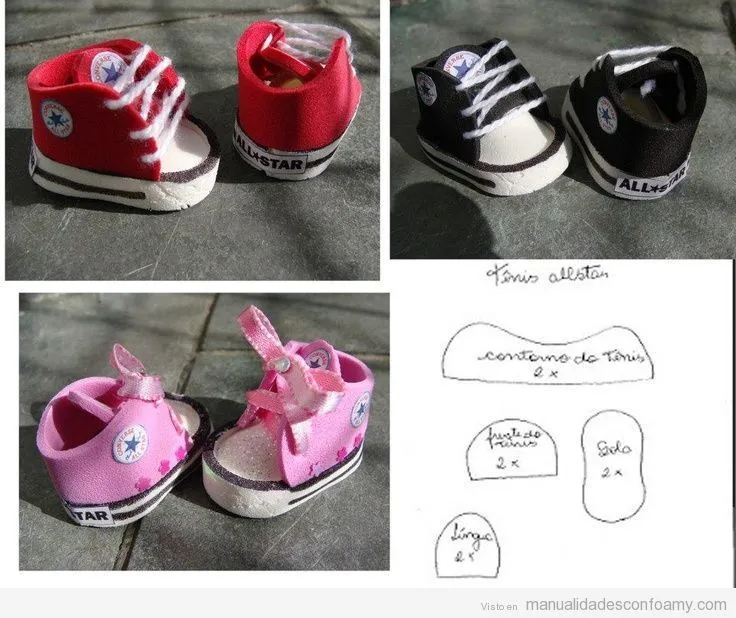 MOLDES ZAPATOS CONVES FOMY BABY SHOWER - Imagui