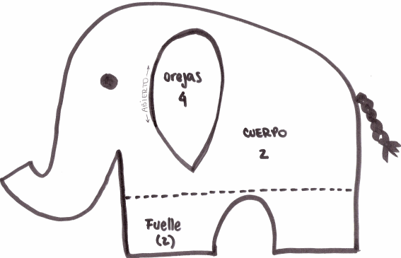 Patrones elefante peluche - Imagui