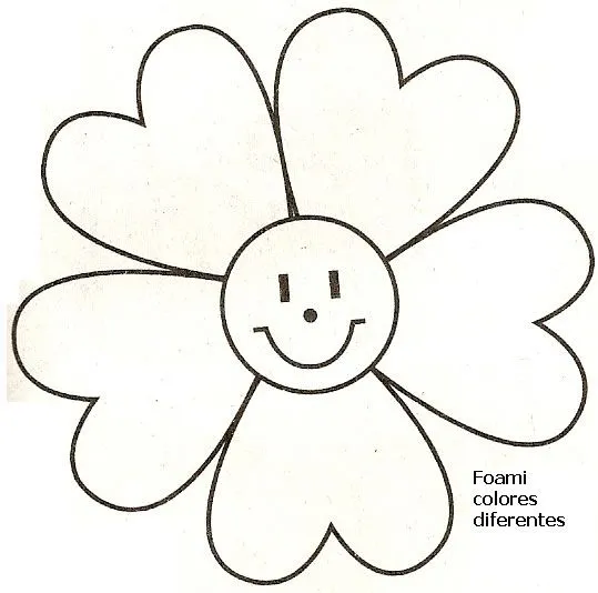 Molde de flor en foami - Imagui